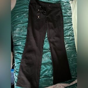 Pinstripe straight leg pants